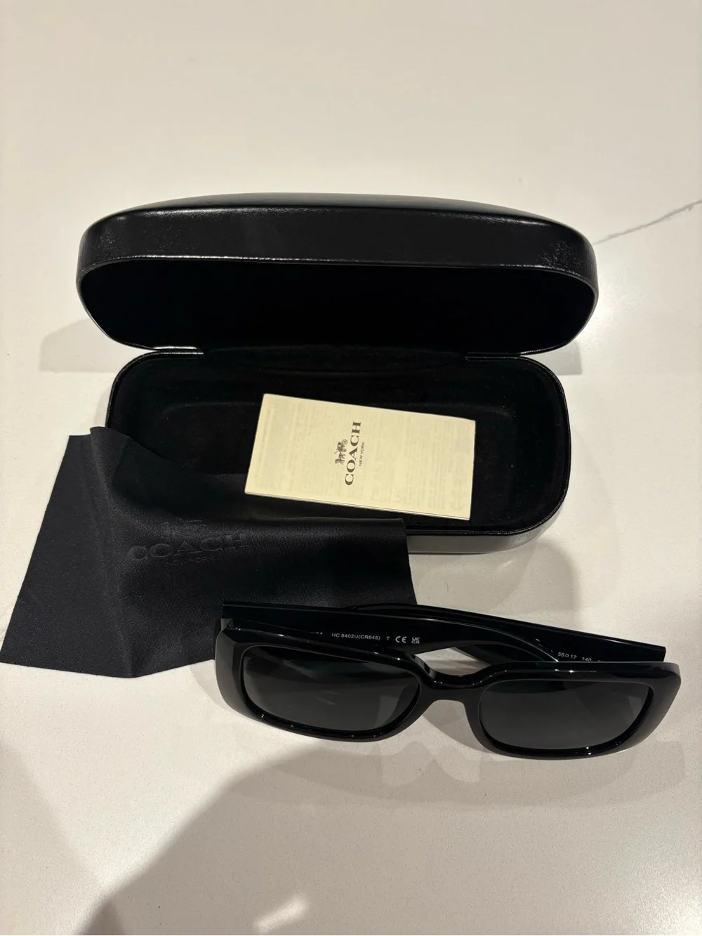 Coach Black Narrow Rectangle Sunglasses